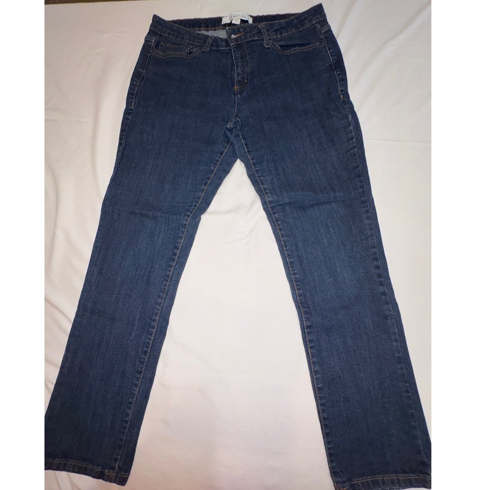 Kenneth Cole Reaction Mens Size 14 Short Dark Wash Straight Leg Denim Jeans
